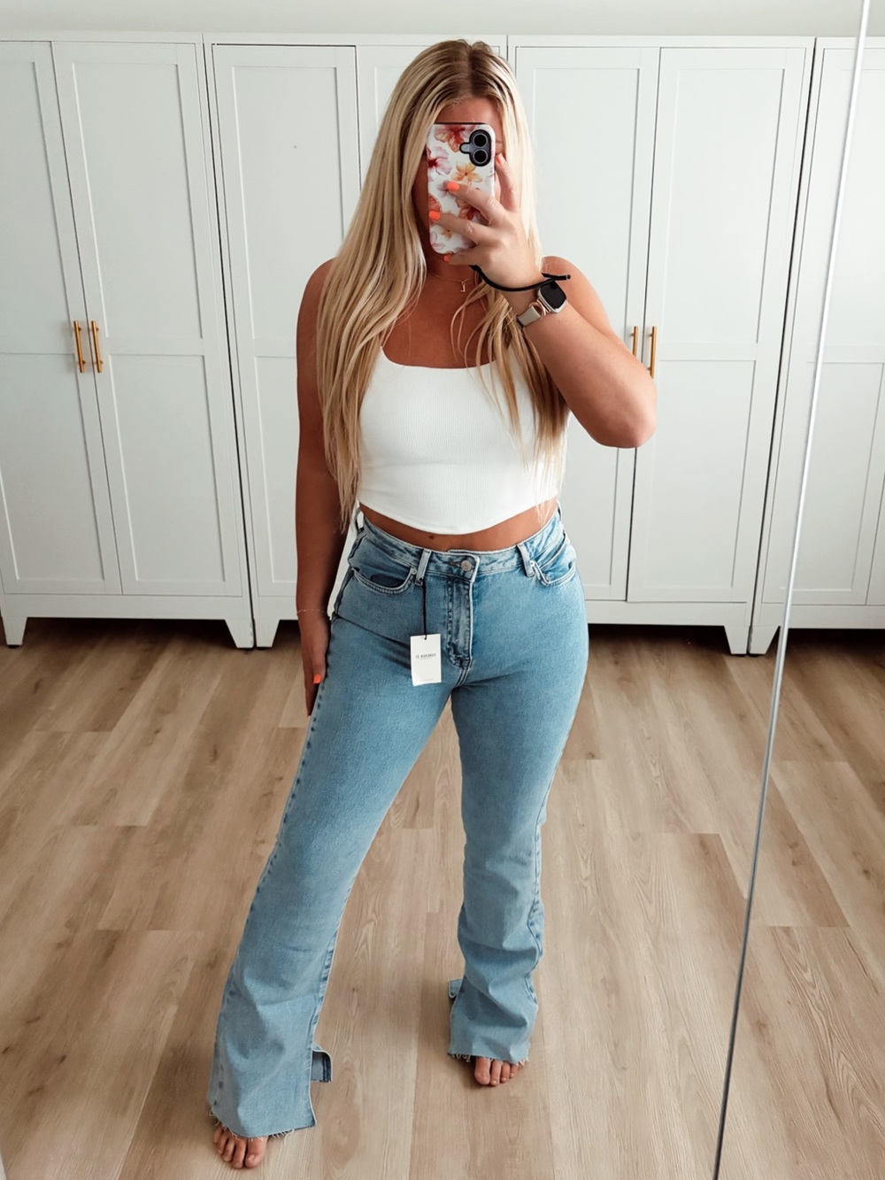 🆕 NWT high waisted light denim slit jeans